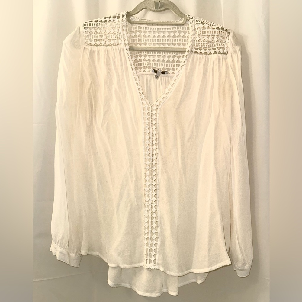 Joie Cream Lace Accent Blouse